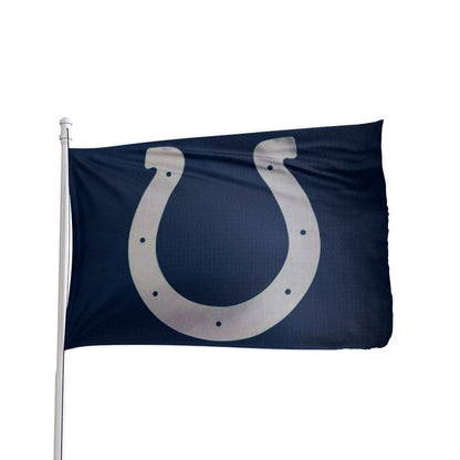 Indianapolis Colts 3x5 nylon flag in blue and white featuring team logo, by Atlantic Flag & Pole Inc.