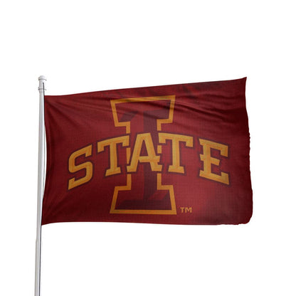 Iowa State Cyclones 3x5 flag in vibrant red and gold, featuring the team logo, by Atlantic Flag & Pole Inc.