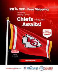 Thumbnail for Red Kansas City Chiefs flag featuring team logo and vibrant colors by Atlantic Flag & Pole Inc.
