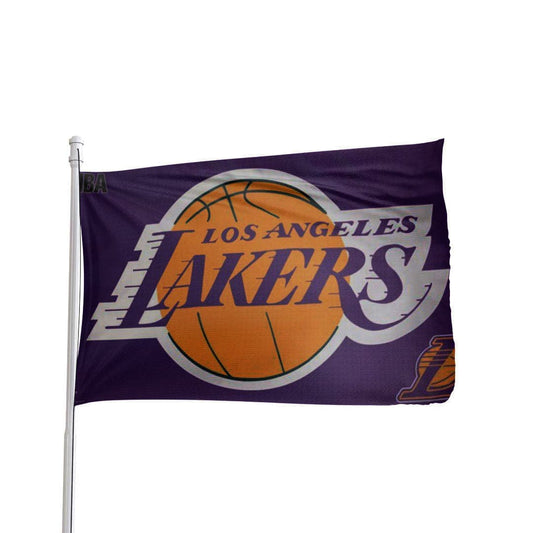 Los Angeles Lakers double-sided 3x5 polyester flag featuring team logo, by Atlantic Flag & Pole Inc.