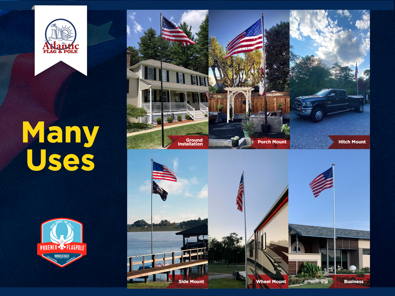 Phoenix Telescoping Flagpole Veteran's Day Bundle