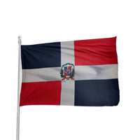 Thumbnail for Dominican Republic flag 3x5 ft made of 100% nylon with brass grommets and canvas heading by Atlantic Flag & Pole Inc.