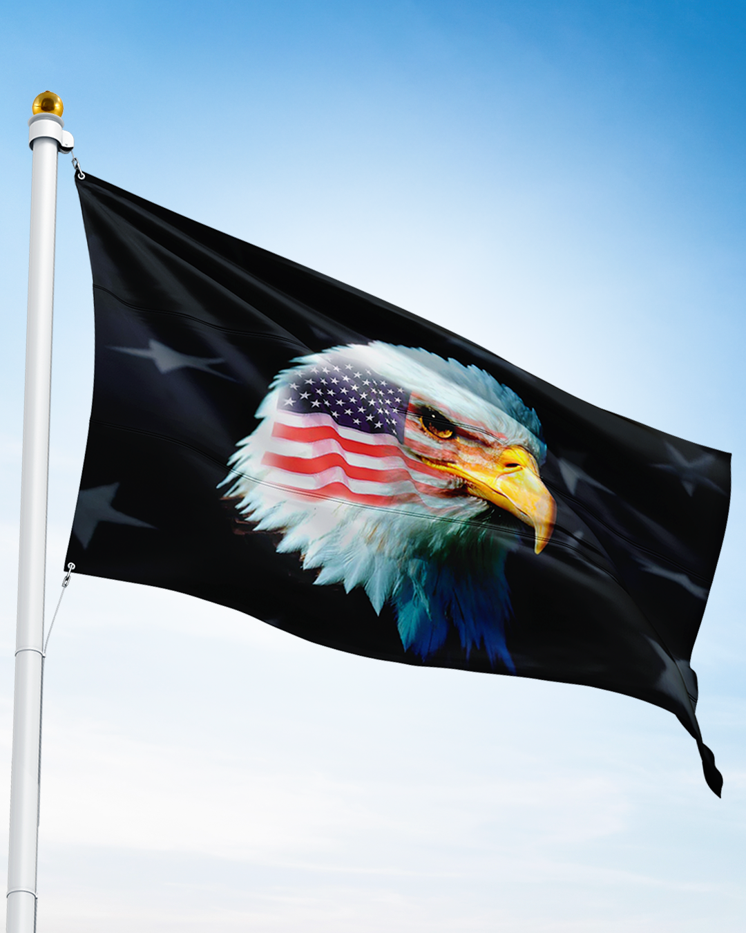 American-made eagle flag from Atlantic Flag & Pole Inc., featuring vibrant colors and bold eagle design.