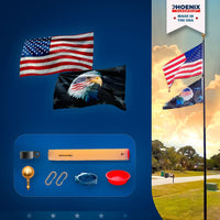 Thumbnail for 20' black bronze flagpole kit with eagle flag and installation accessories by Atlantic Flagpole