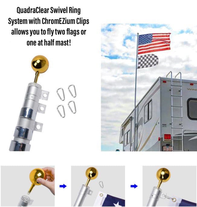 Rise Flagpole 20 Foot Silver - lifestyle photo