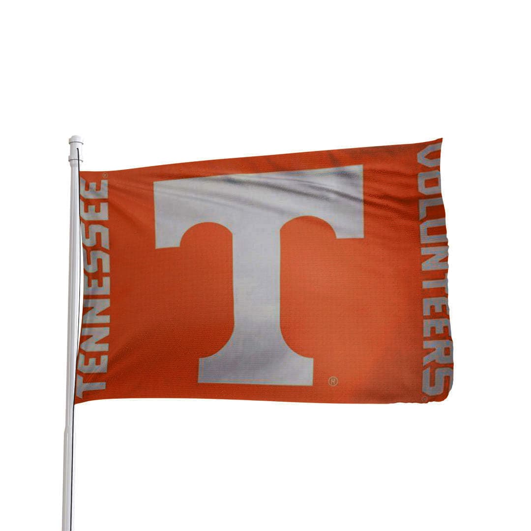 Orange and white Tennessee Volunteers 3x5 team flag by Atlantic Flag & Pole Inc. with color-fast fabric