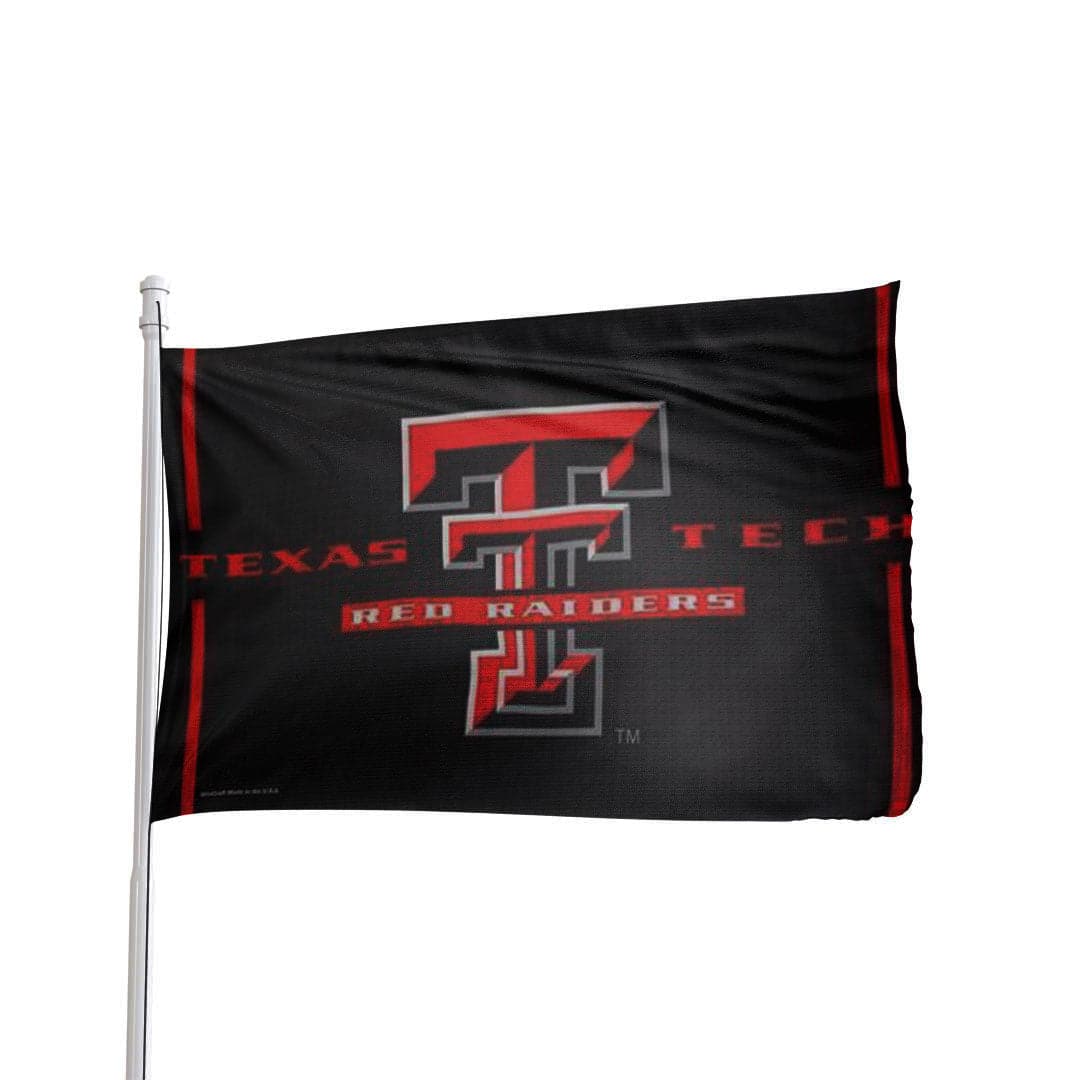 Texas Tech Red Raiders 3x5 premium deluxe flag in bold red and black, NCAA licensed by Atlantic Flag & Pole Inc.