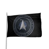 Thumbnail for Duraflight Space Force flag in blue and white, featuring the official insignia by Atlantic Flag & Pole Inc.