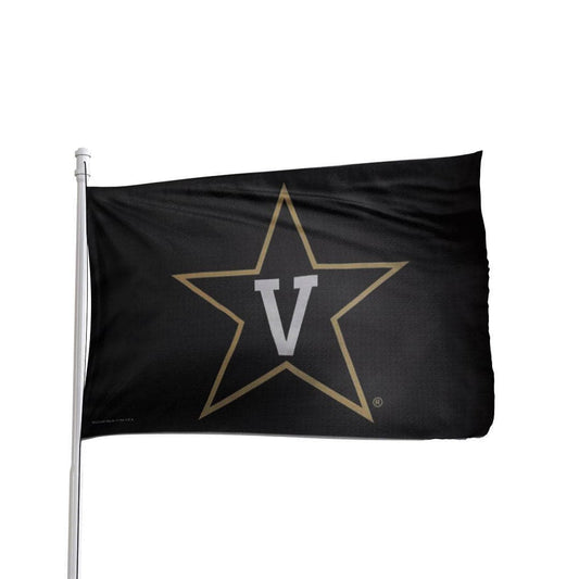 Vanderbilt Commodores 3x5 flag in team colors with logo, by Atlantic Flag & Pole Inc.