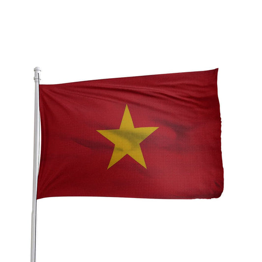 Vietnam flag with red background and yellow star, by Atlantic Flag & Pole Inc.