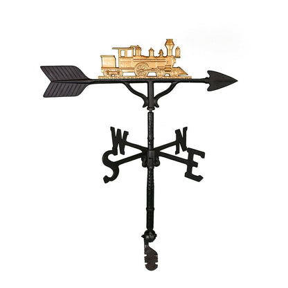 Gold colored train weathervane