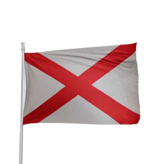 Alabama State Flag 3x5 in durable nylon featuring a crimson cross, made in the USA by Atlantic Flag & Pole Inc.