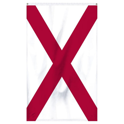 3x5 Alabama State Flag with red cross on white background, made of durable nylon by Atlantic Flag & Pole Inc.