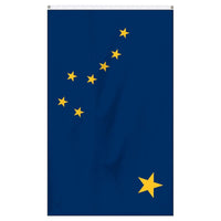 Thumbnail for 3x5 Alaska State Flag in durable nylon with brass grommets, featuring the 1959 adopted design by Atlantic Flag and Pole Inc.