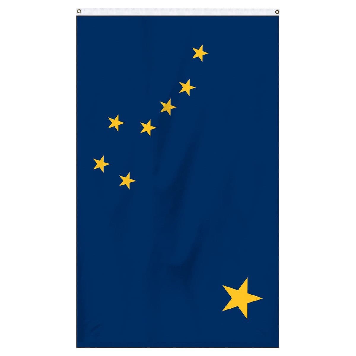 3x5 Alaska State Flag in durable nylon with brass grommets, featuring the 1959 adopted design by Atlantic Flag and Pole Inc.