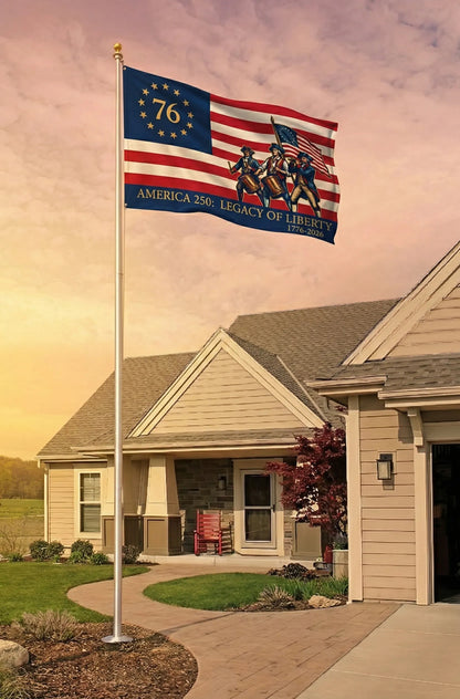 Phoenix Legacy 250 Flagpole Kit | Solar Light & America 250th Flag Included