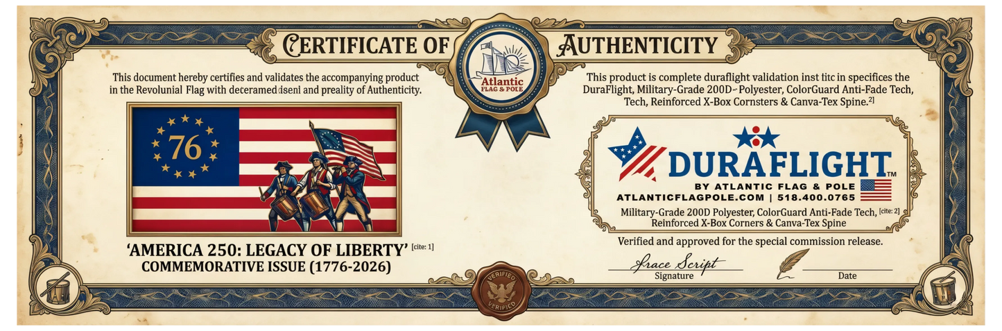 Phoenix Legacy 250 Flagpole Kit | Solar Light & America 250th Flag Included