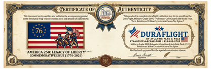 Phoenix Legacy 250 Flagpole Kit | Solar Light & America 250th Flag Included