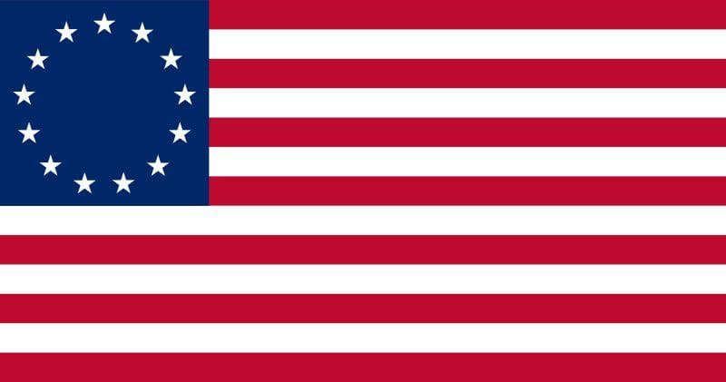 Betsy Ross 13 Star Circle Flag in premium nylon, 3'x5' size, by Atlantic Flag & Pole Inc., featuring red, white, and blue co