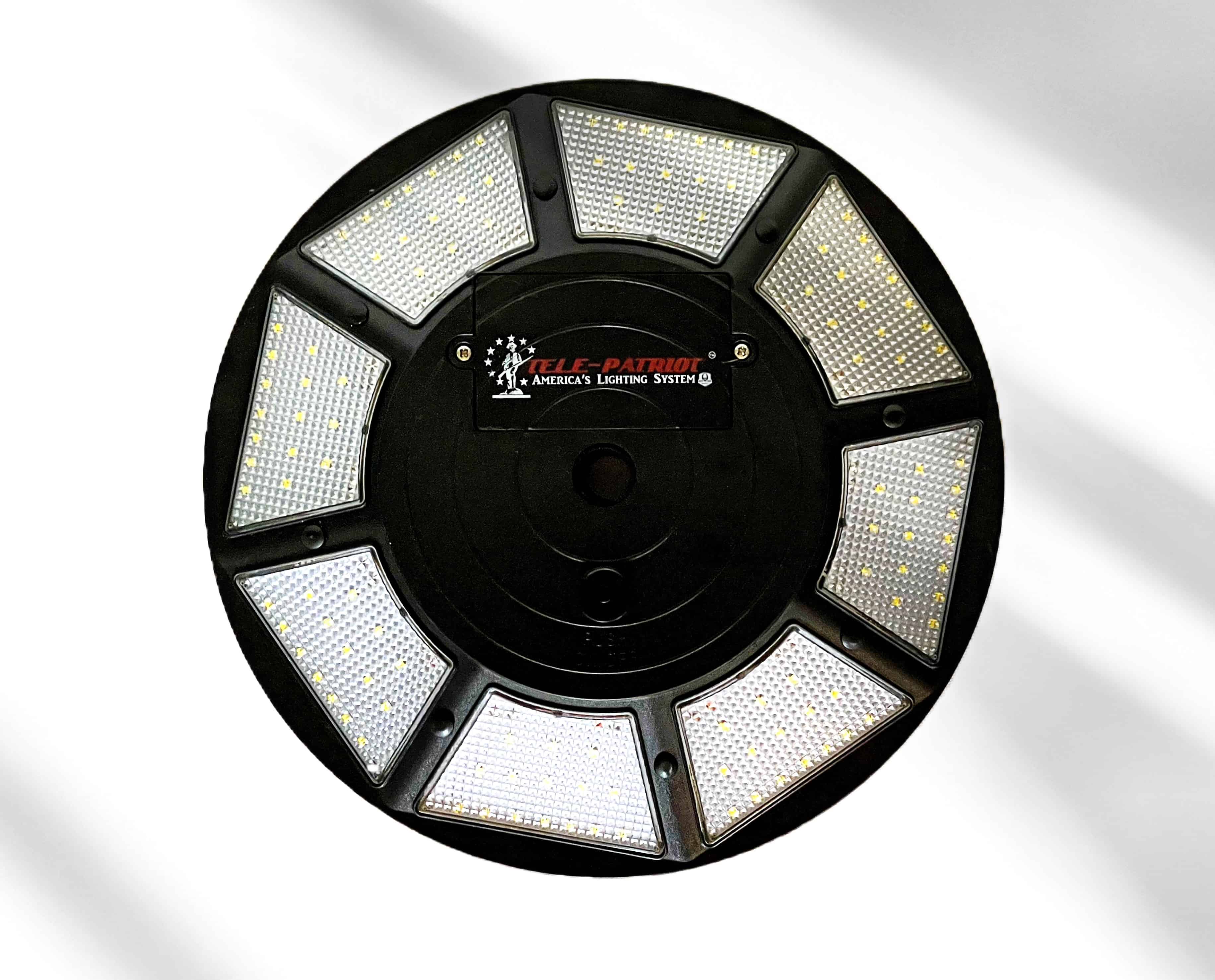 White 200 LED waterproof solar flagpole light with IP65 rating by Atlantic Flagpole, featuring 800 series design.