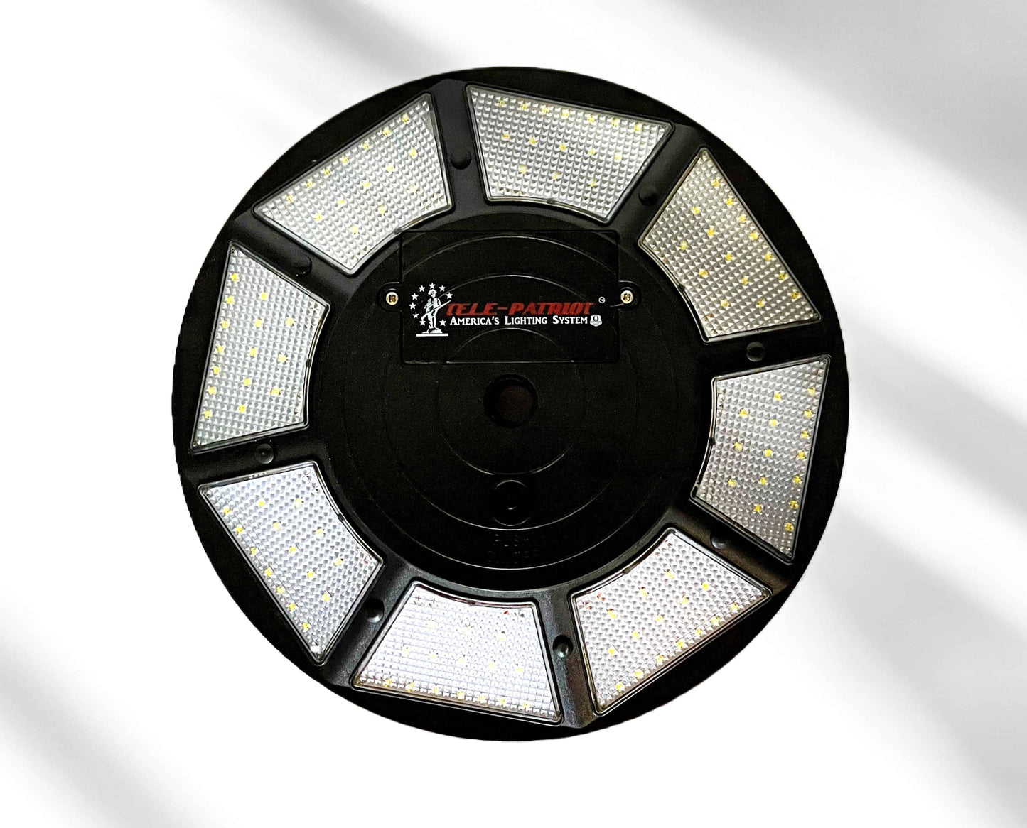 White 200 LED waterproof solar flagpole light with IP65 rating by Atlantic Flagpole, featuring 800 series design.