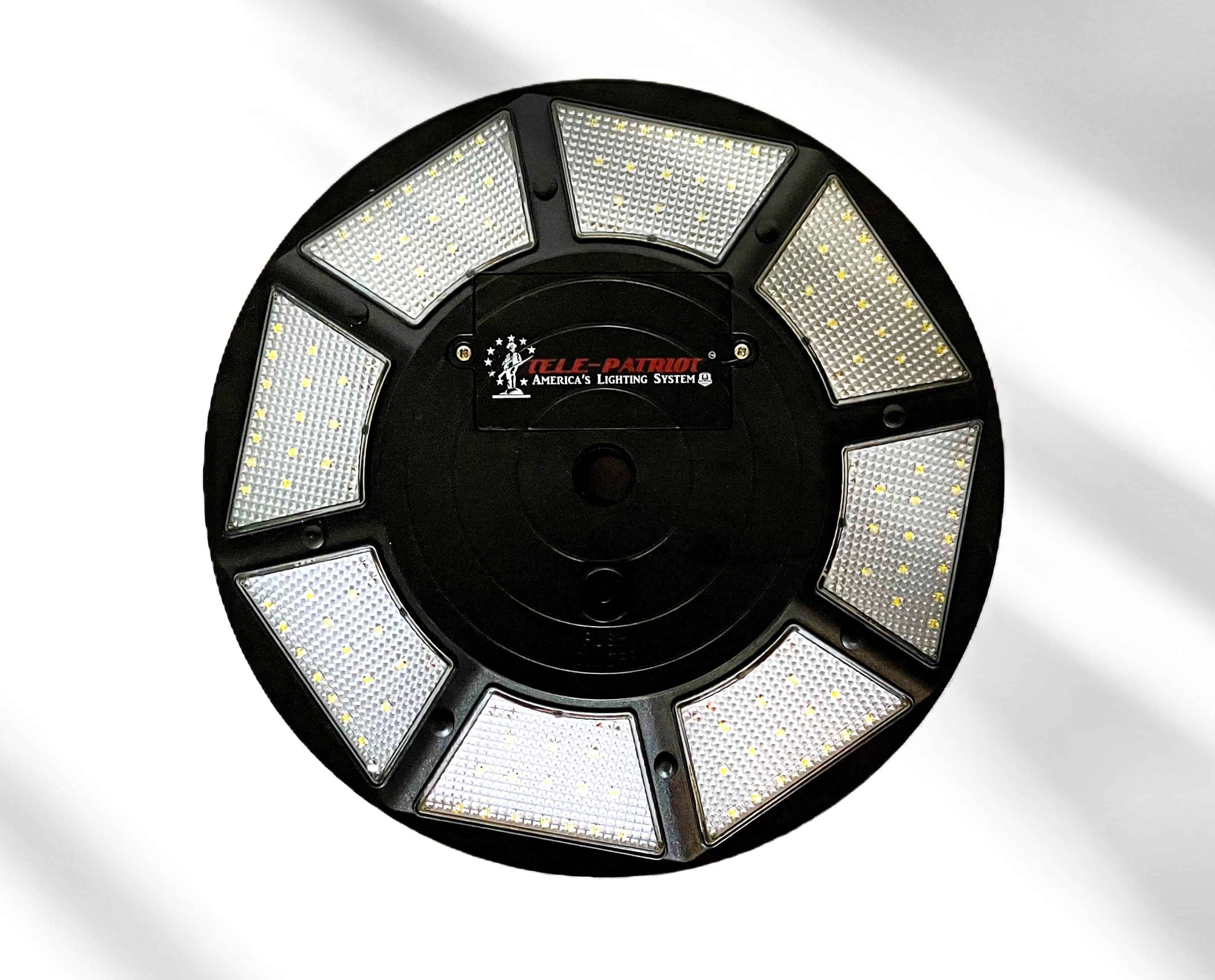 White 200 LED waterproof solar flagpole light with IP65 rating by Atlantic Flagpole, featuring 800 series design.