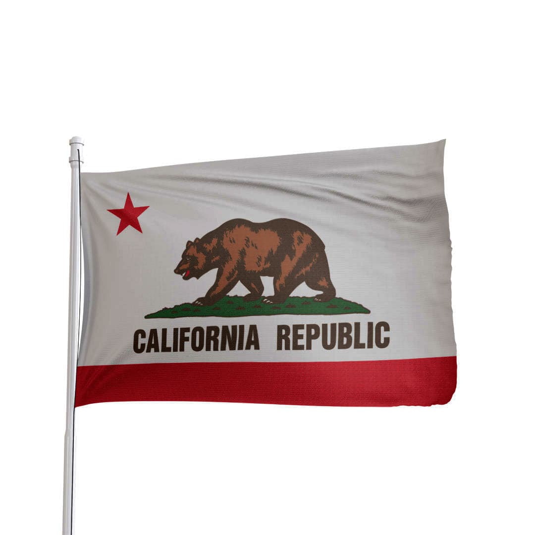 California state flag 3x5 in durable nylon with bear design and brass grommets by Atlantic Flag & Pole Inc.