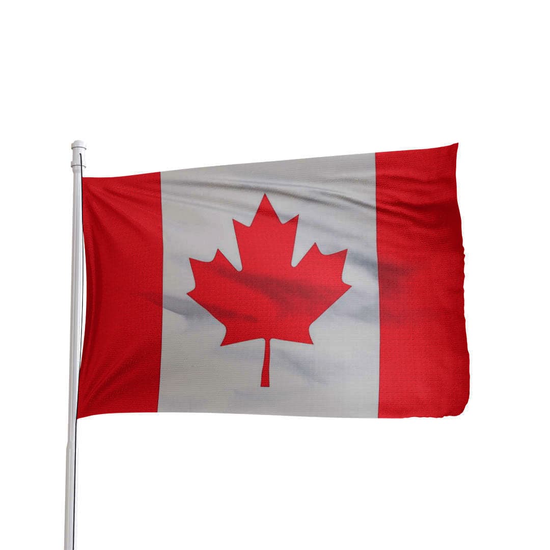 Authentic 3x5 nylon Canada Flag with red and white design and brass grommets by Atlantic Flag & Pole Inc.