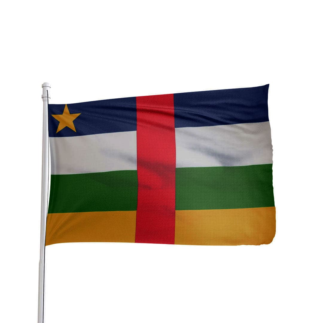 3x5 nylon Central African Republic flag with vibrant colors by Atlantic Flag & Pole Inc. for outdoor use