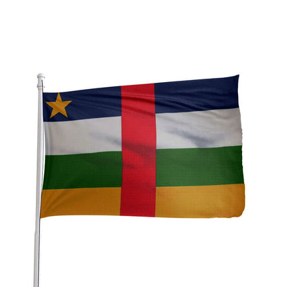 3x5 nylon Central African Republic flag with vibrant colors by Atlantic Flag & Pole Inc. for outdoor use