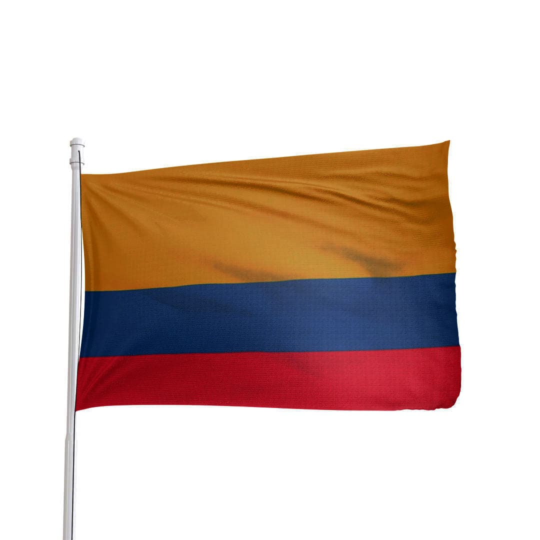 3x5 ft nylon Colombian flag with brass grommets and canvas heading, by Atlantic Flag & Pole Inc.