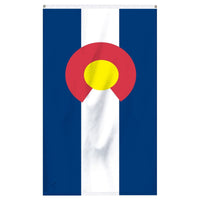 Thumbnail for Colorado State Flag 3x5 in durable nylon featuring blue, red, and gold colors, made by Atlantic Flag & Pole Inc.