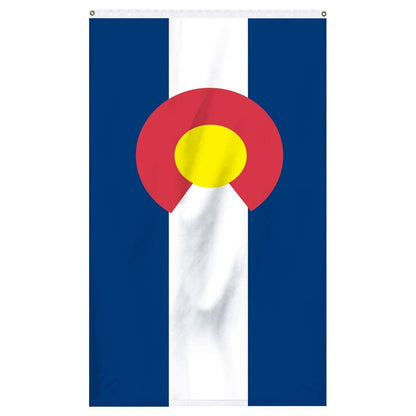 Colorado State Flag 3x5 in durable nylon featuring blue, red, and gold colors, made by Atlantic Flag & Pole Inc.