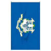 Thumbnail for Connecticut State flag 3x5 in durable nylon with blue and baroque shield design, featuring brass grommets by Atlantic Flag &