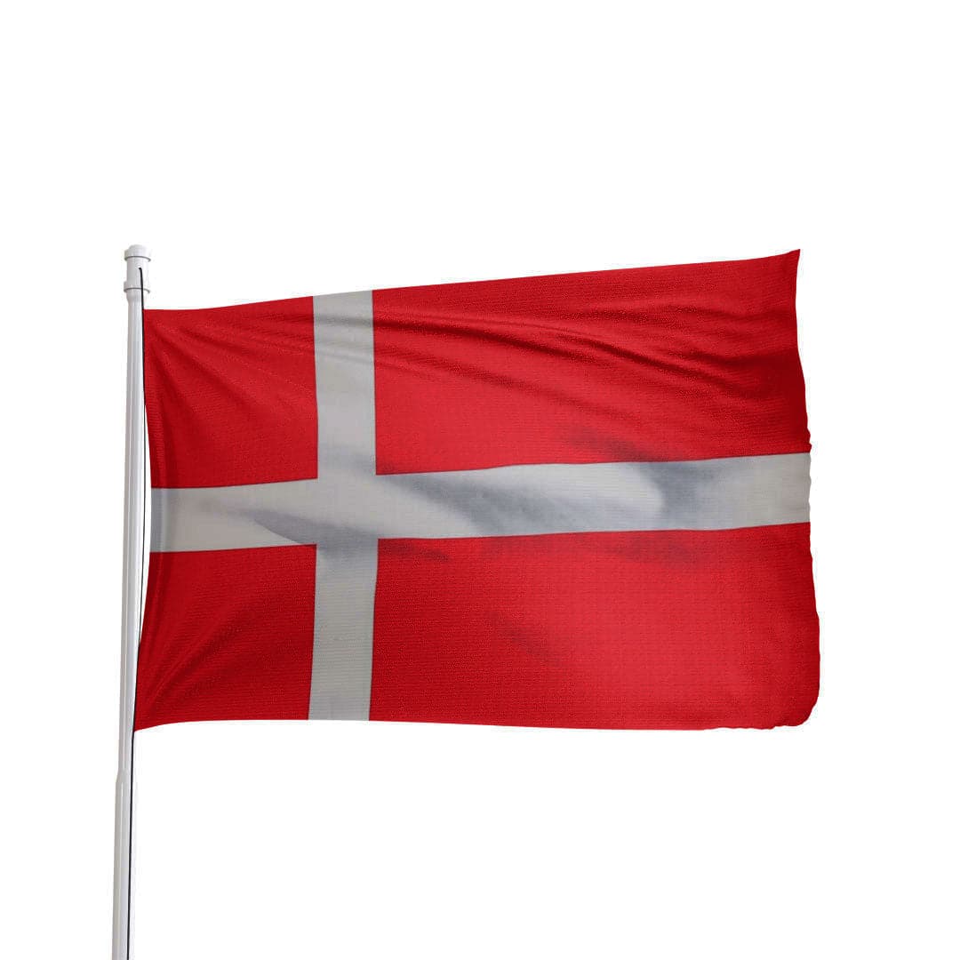 Denmark 3x5 feet nylon flag with brass grommets and canvas heading by Atlantic Flag & Pole Inc.