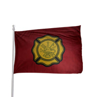 Thumbnail for Red and yellow durable nylon fire department flag 3x5 with brass grommets by Atlantic Flag & Pole Inc.