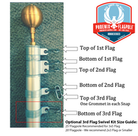 Thumbnail for Gold flagpole flag attachment set with swivels, compatible with 20 and 25-foot flagpoles by Atlantic Flag & Pole Inc.