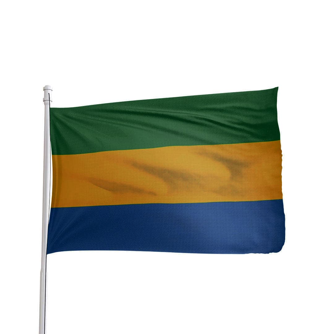 Gabon flag 3x5 feet in 100% nylon with brass grommets and canvas heading by Atlantic Flag & Pole Inc.