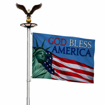 3x5 American flag with Statue of Liberty design by Atlantic Flag & Pole Inc., perfect for patriotic displays.