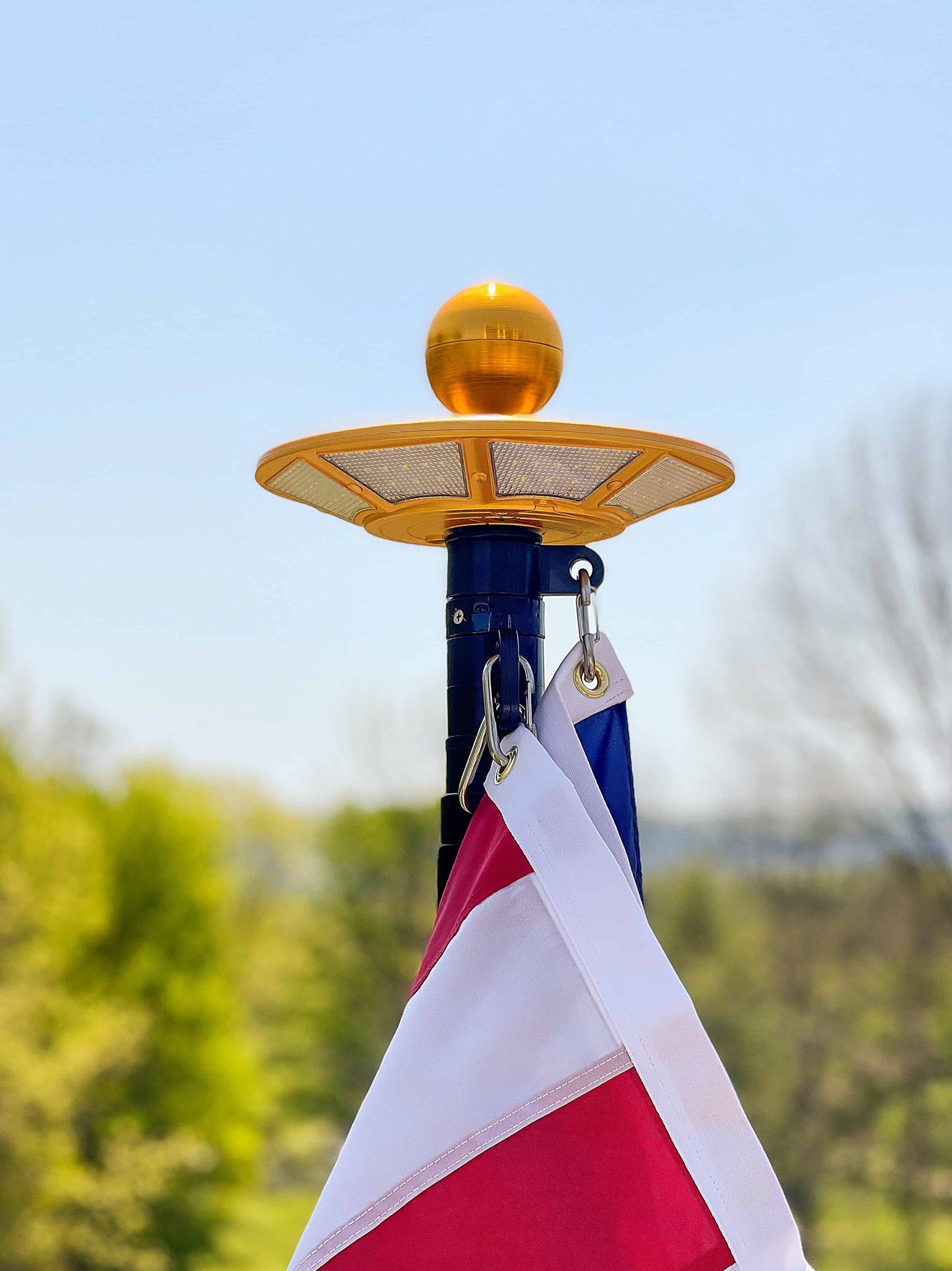 TelePatriot 800 Series Solar Flagpole Light - 200 LED Waterproof IP65