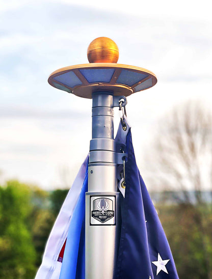 TelePatriot 800 Series Solar Flagpole Light - 200 LED Waterproof IP65