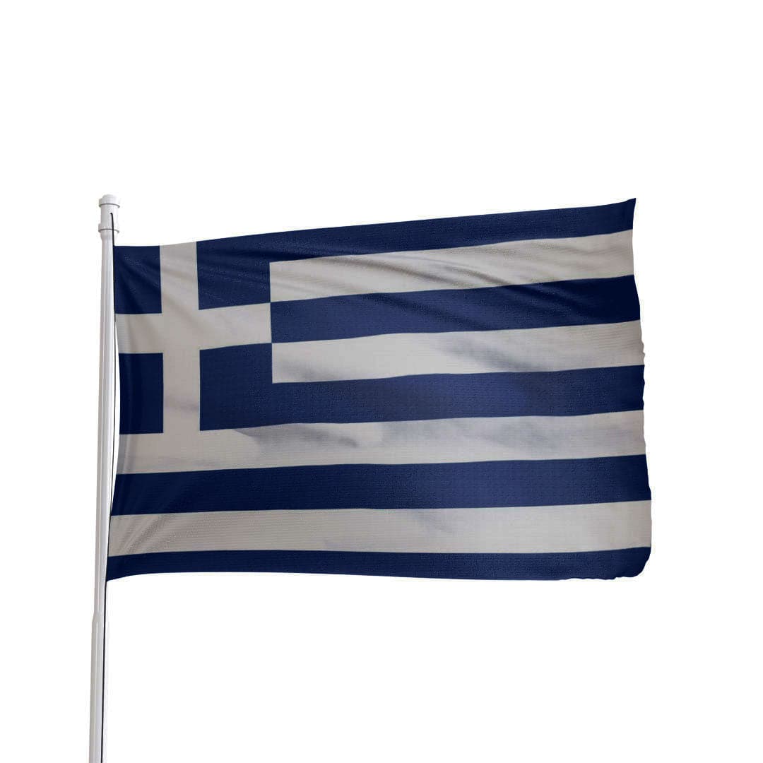 Blue and white Greece flag from Atlantic Flag & Pole Inc., featuring the Greek cross design.