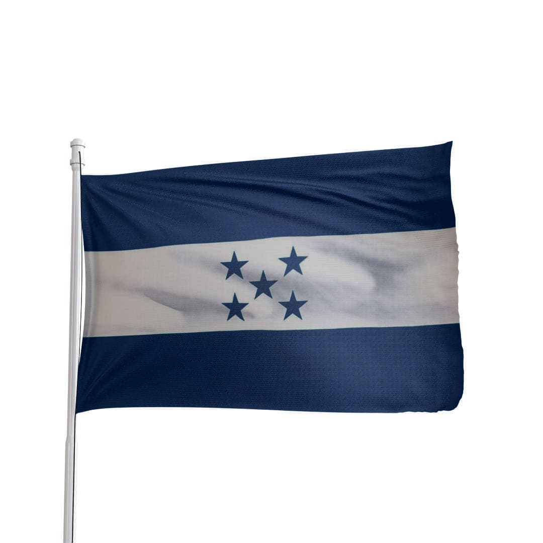 Honduras flag featuring blue and white stripes with five stars, by Atlantic Flagpole.