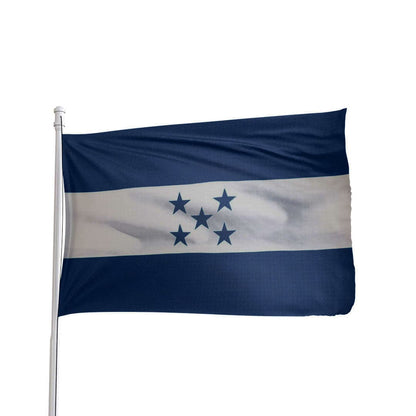 Honduras flag featuring blue and white stripes with five stars, by Atlantic Flagpole.