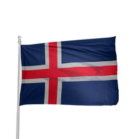 Thumbnail for Iceland flag featuring blue background, red cross, and white borders by Atlantic Flagpole.