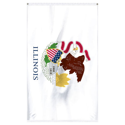 Illinois State Flag in bold colors, made by Atlantic Flag & Pole Inc., perfect for celebrations and displays.