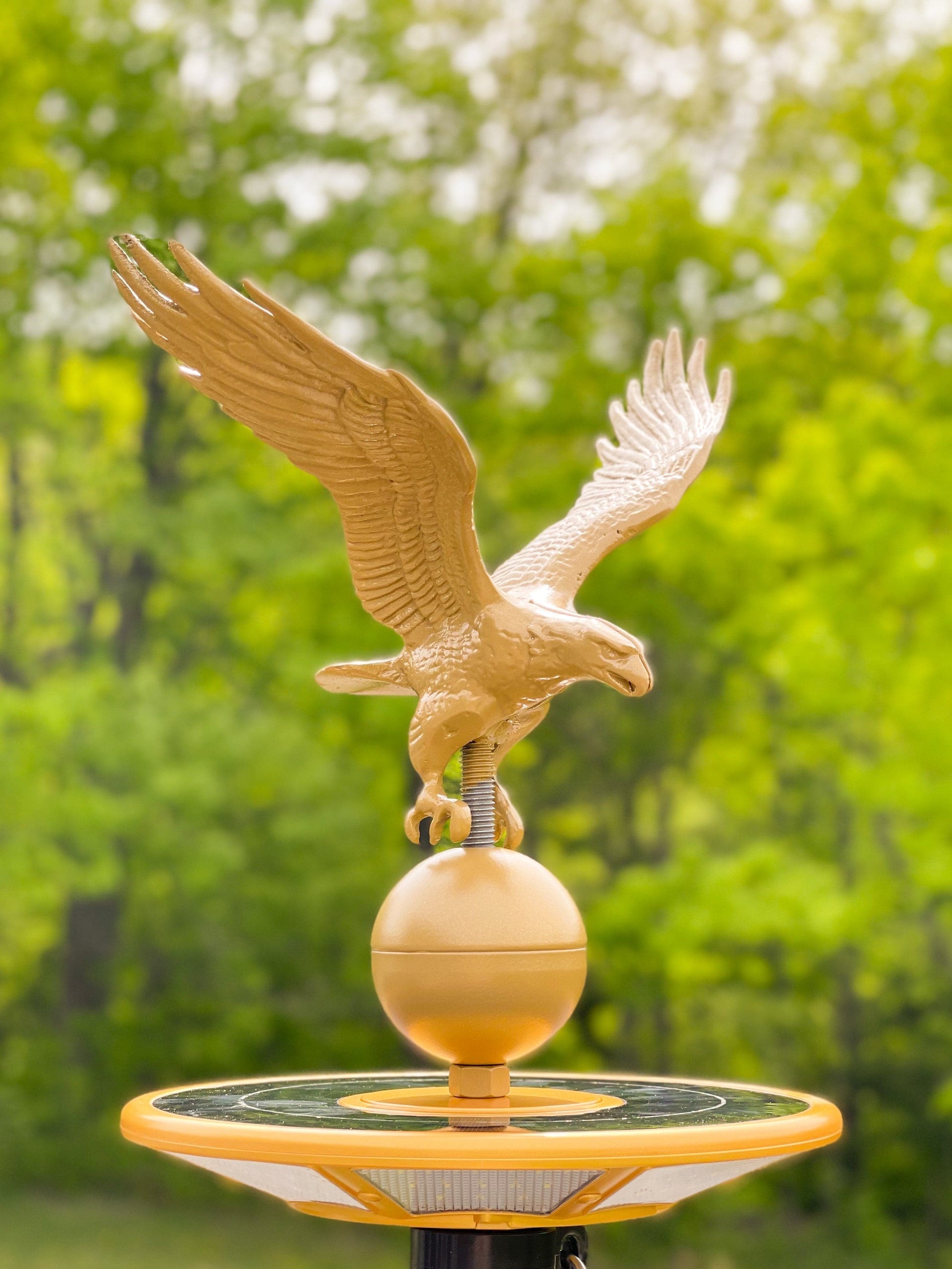 Hand painted 12-inch gold eagle flagpole topper by Atlantic Flag & Pole Inc.