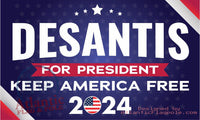 Thumbnail for DESANTIS 2024 KEEP AMERICA FREE  2024 Flag 3' x 5' Size Blue
