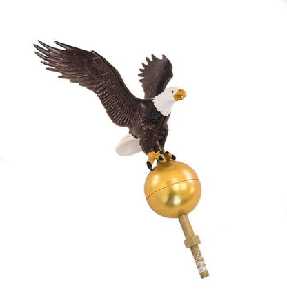 Hand-painted 12-inch natural wood eagle flagpole topper by Atlantic Flag & Pole Inc.