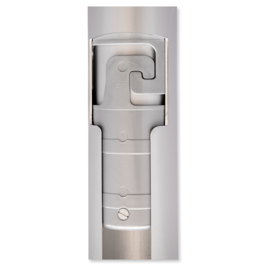 Silver interlocking sleeve set for telescoping flagpole replacement by Atlantic Flag & Pole Inc.